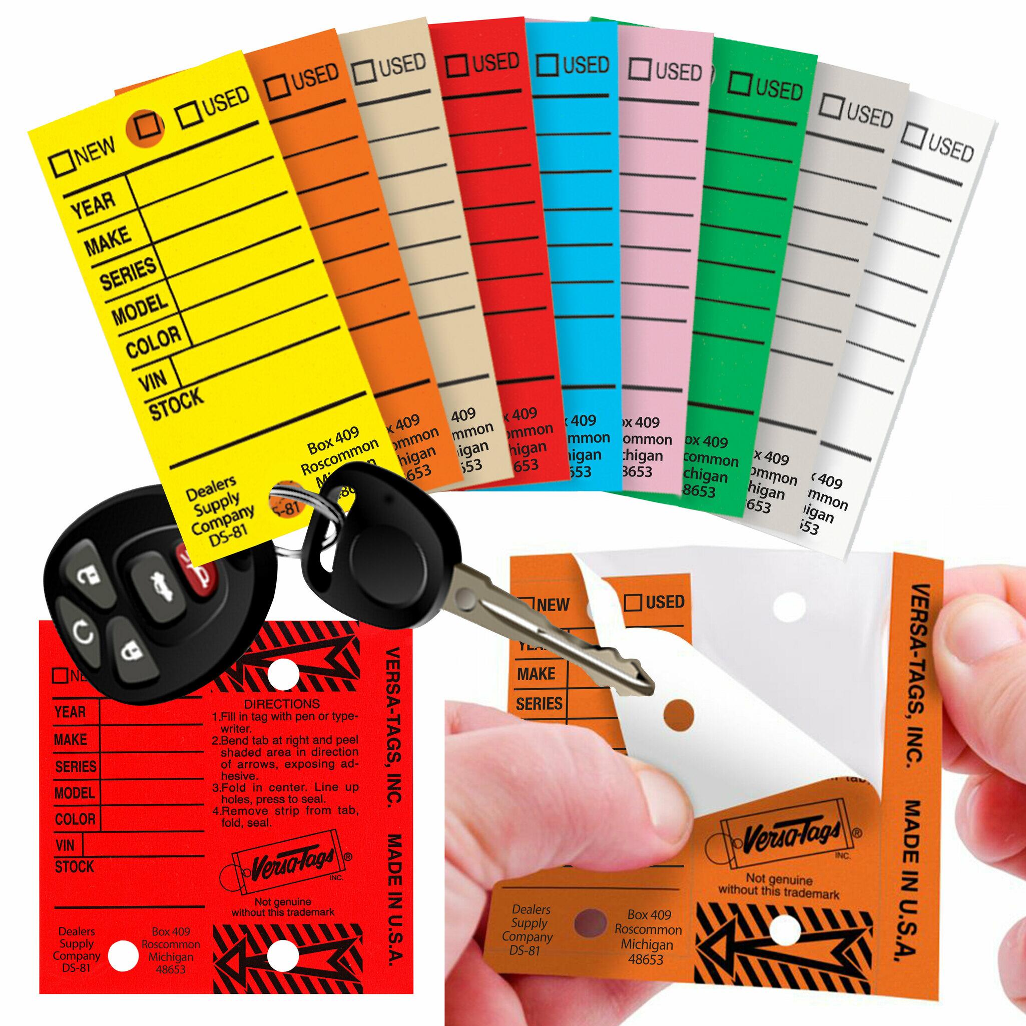 500 Pcs Poly Key Tags Dealership Tags Car Key Tags Plastic Key Tags with  Labels