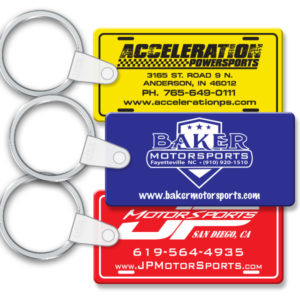 PW-16 Soft Touch Key Fobs (License Plate Shape)