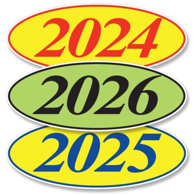 Oval Yearly Stickers