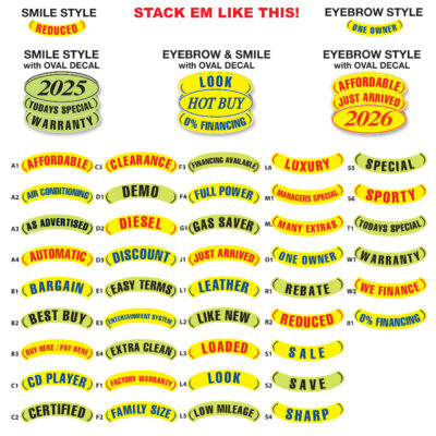 Vinyl Stack-Em Window Stickers