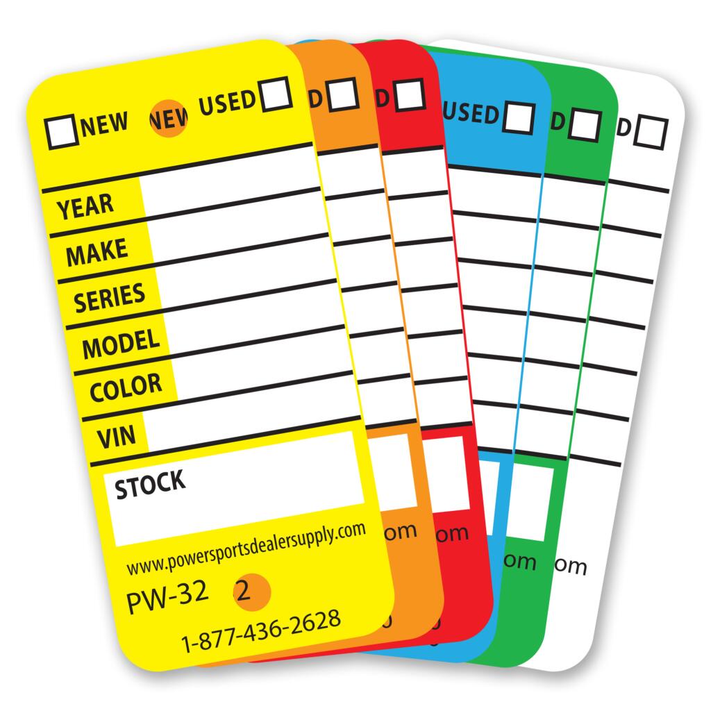 Rigid Vinyl Weatherproof Key Tags - Powersports Dealer Supply