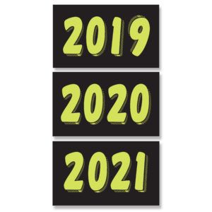 PW-233 Rectangular Yearly Window Stickers