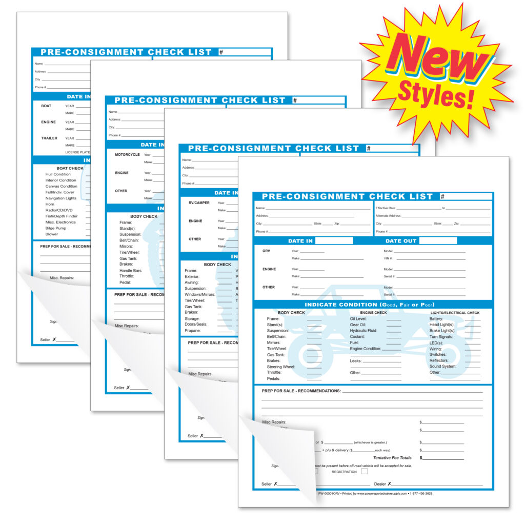 Ppl Rv Consignment Form Pre-Consignment Forms - Powersports Dealer Supply