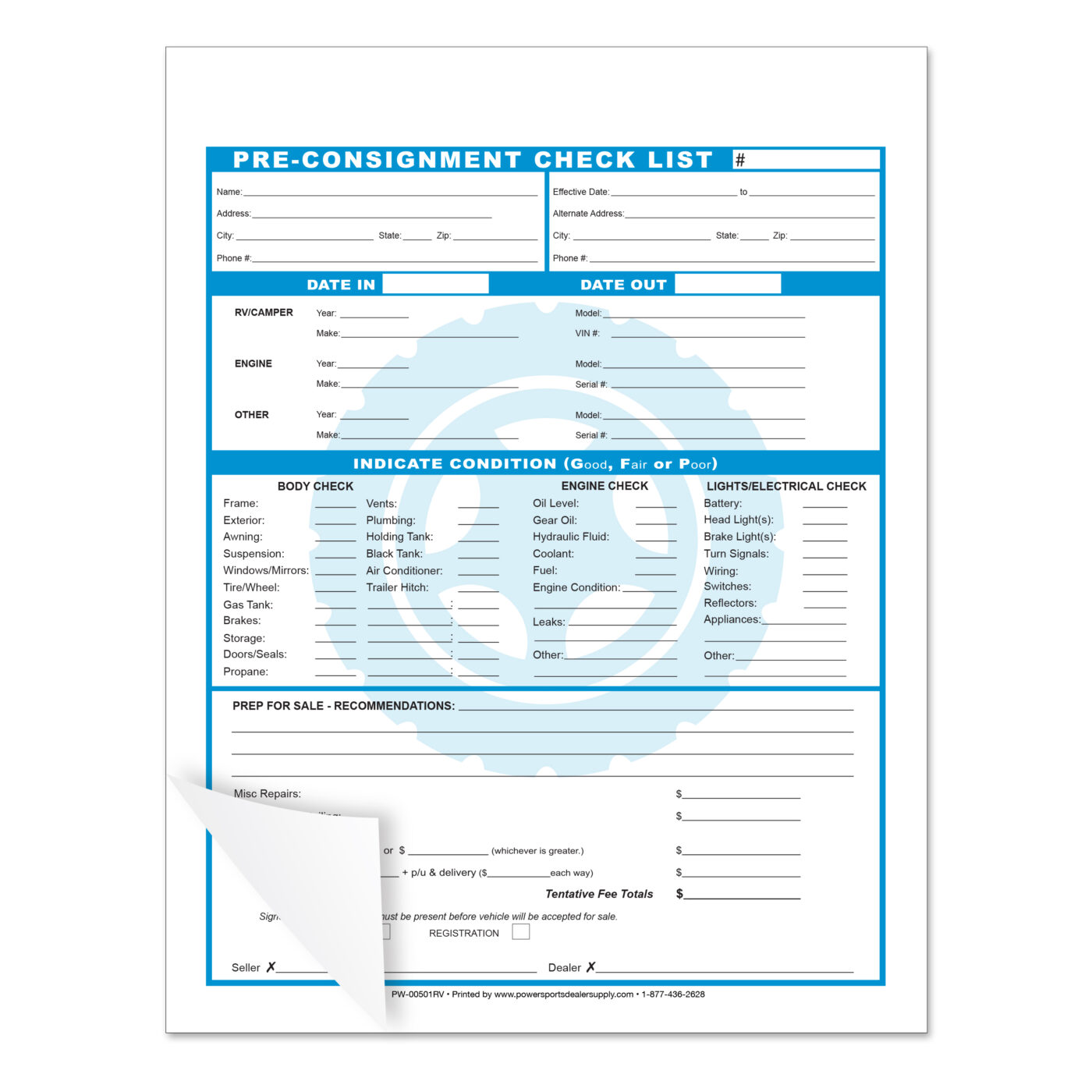 Ppl Rv Consignment Form Pre-Consignment Forms - Powersports Dealer Supply