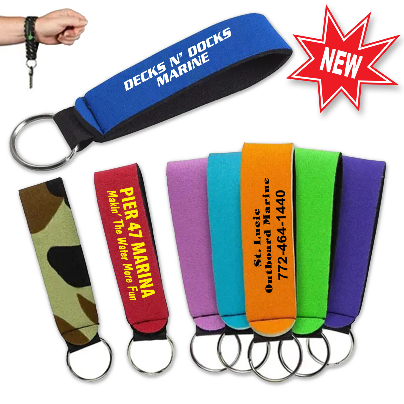 Heavy-Duty Floating Wristlet Key Fobs