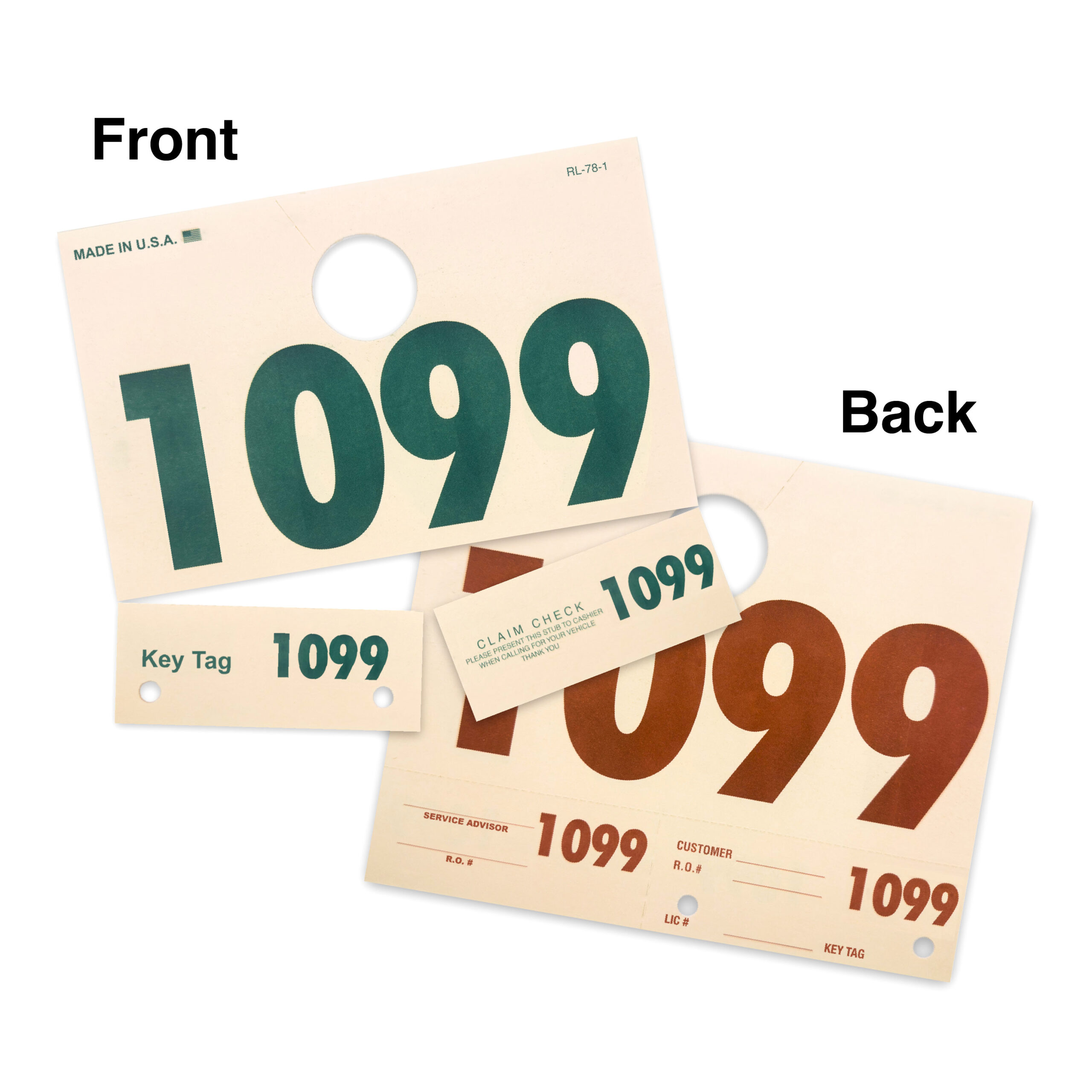 Efficient dispatch tags, double sided with perforated key tags