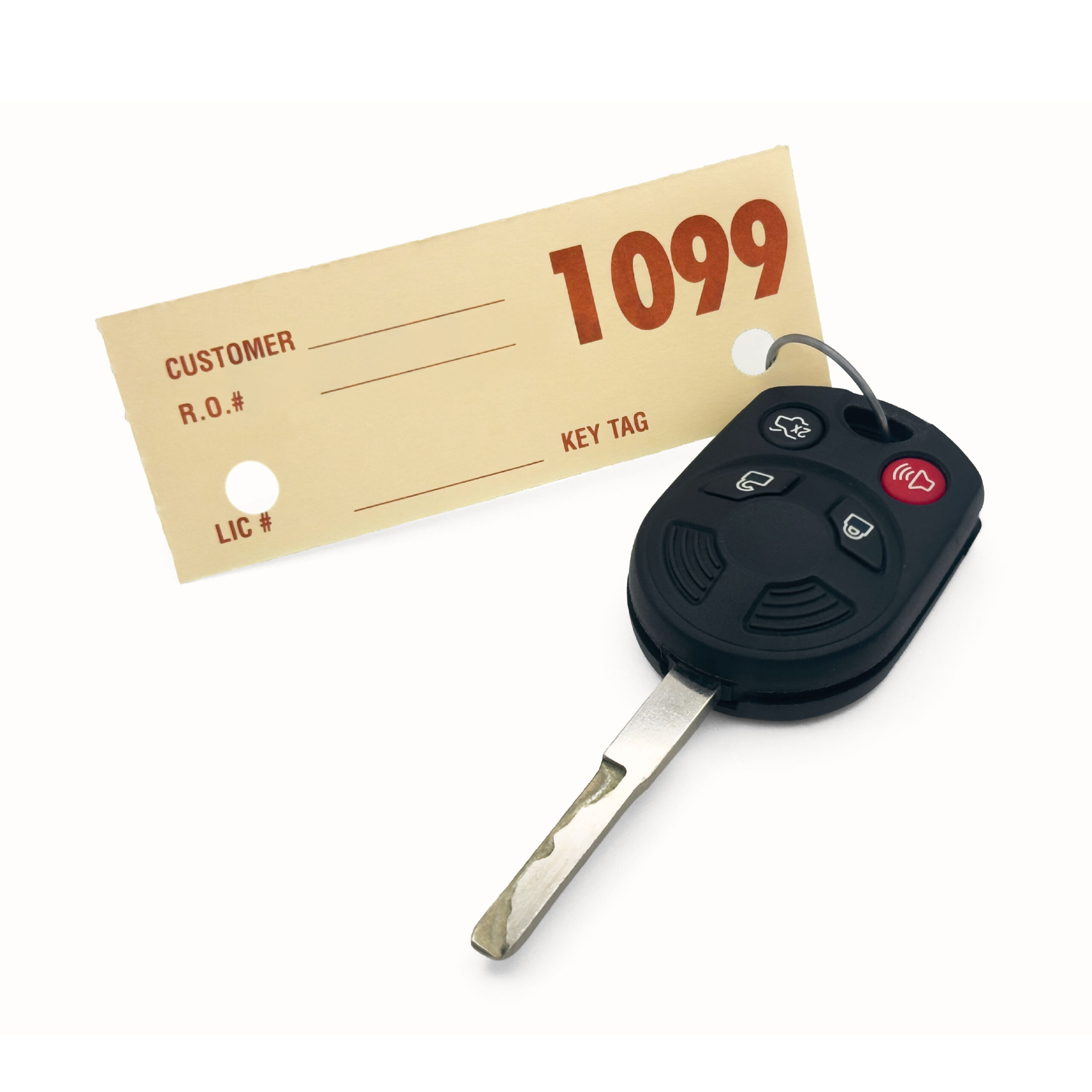 Efficient dispatch tags, double sided with perforated tag on key