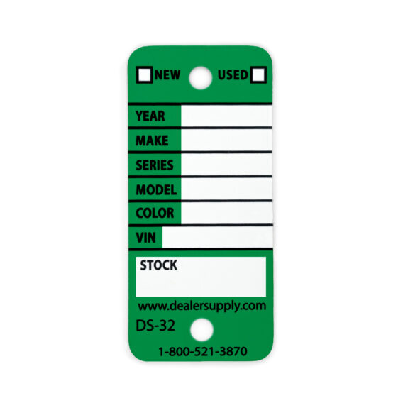 Green Waterproof Rigid Vinyl Key for Car Dealerships