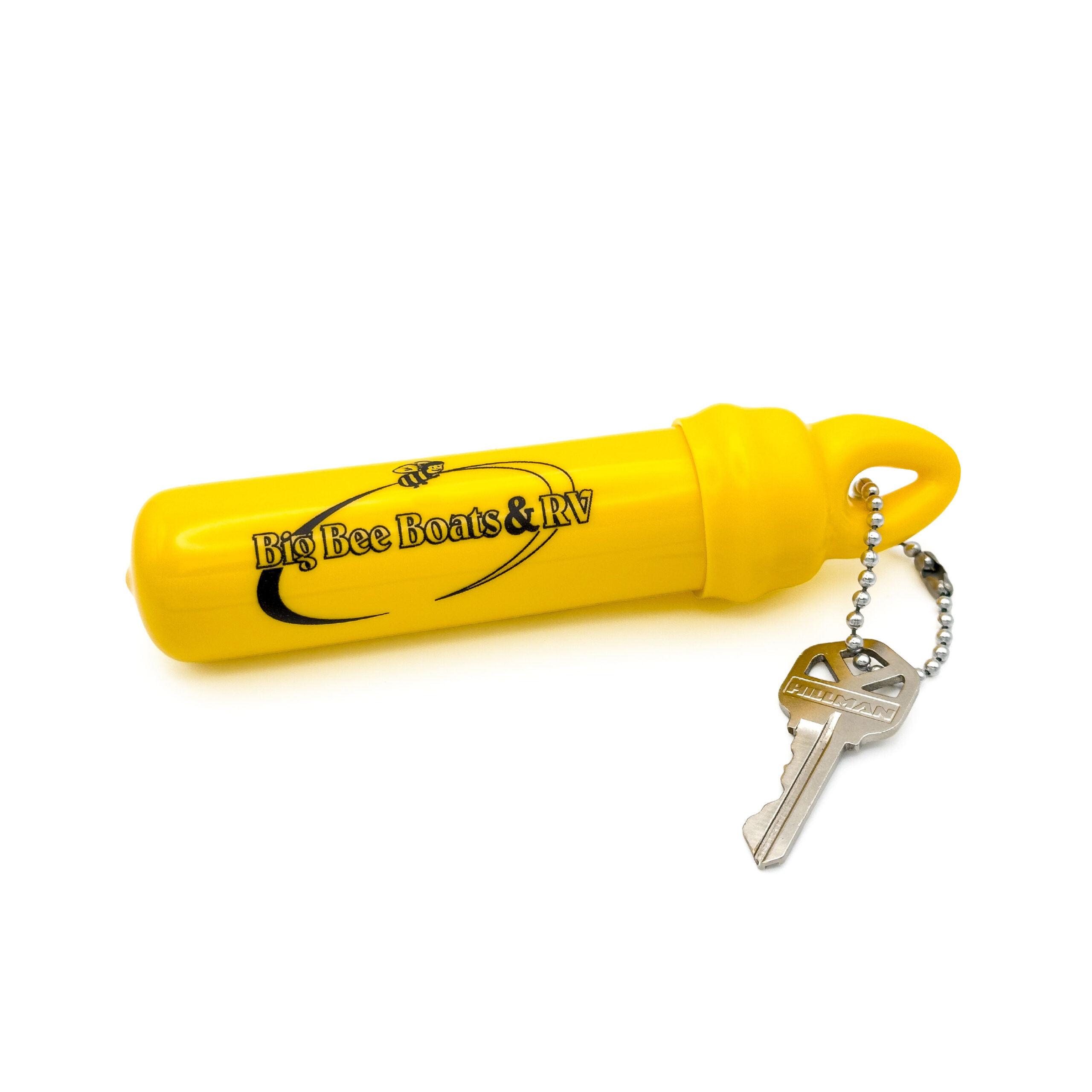 Protected Imprinted yellow flexible floating water Key-Tainers with key