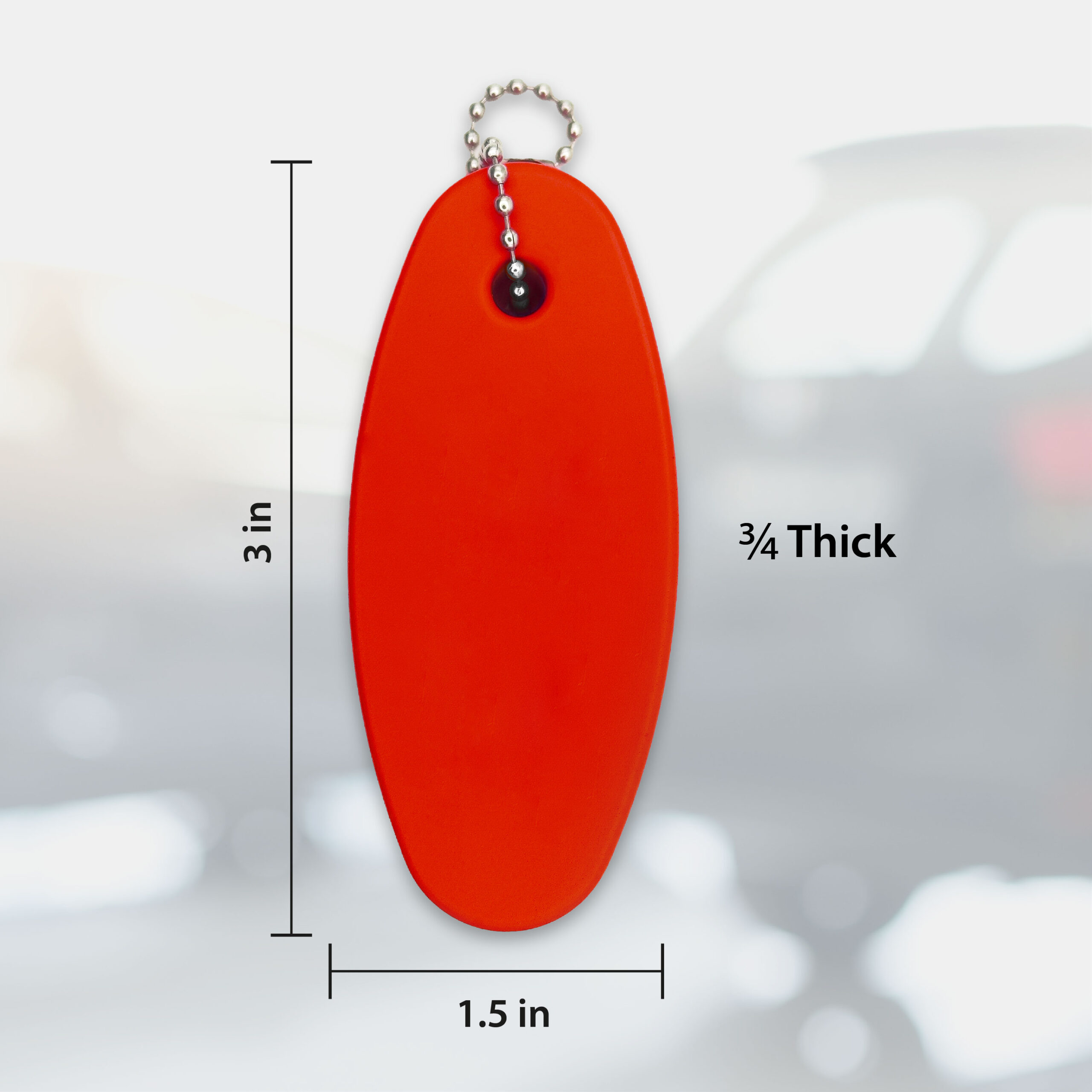 Colorful Red Floating Foam Key Fob with size